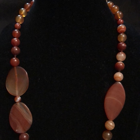 Natural Red Botswana Agate Necklace - Picture 3 of 6